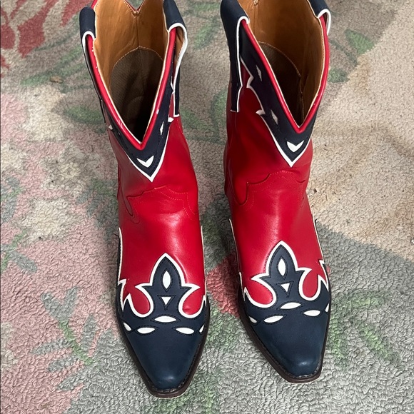 Shoes - Stylish Red and Blue Western Boots